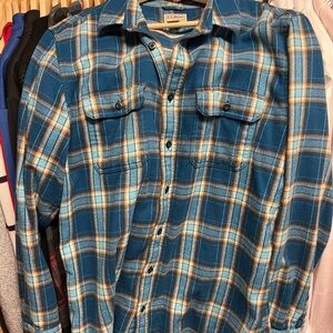 Men's LL Bean Blue Plaid Flannel Shirt